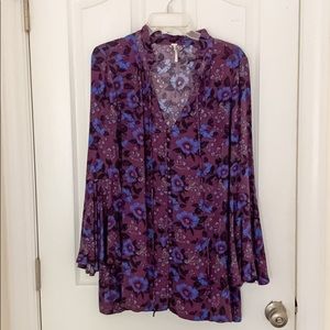 Purple flower Free People tunic